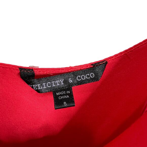 FELICITY & COCO Jersey High Low Maxi Dress Red Black Spaghetti Strap V-Neck Sz S - Picture 9 of 10